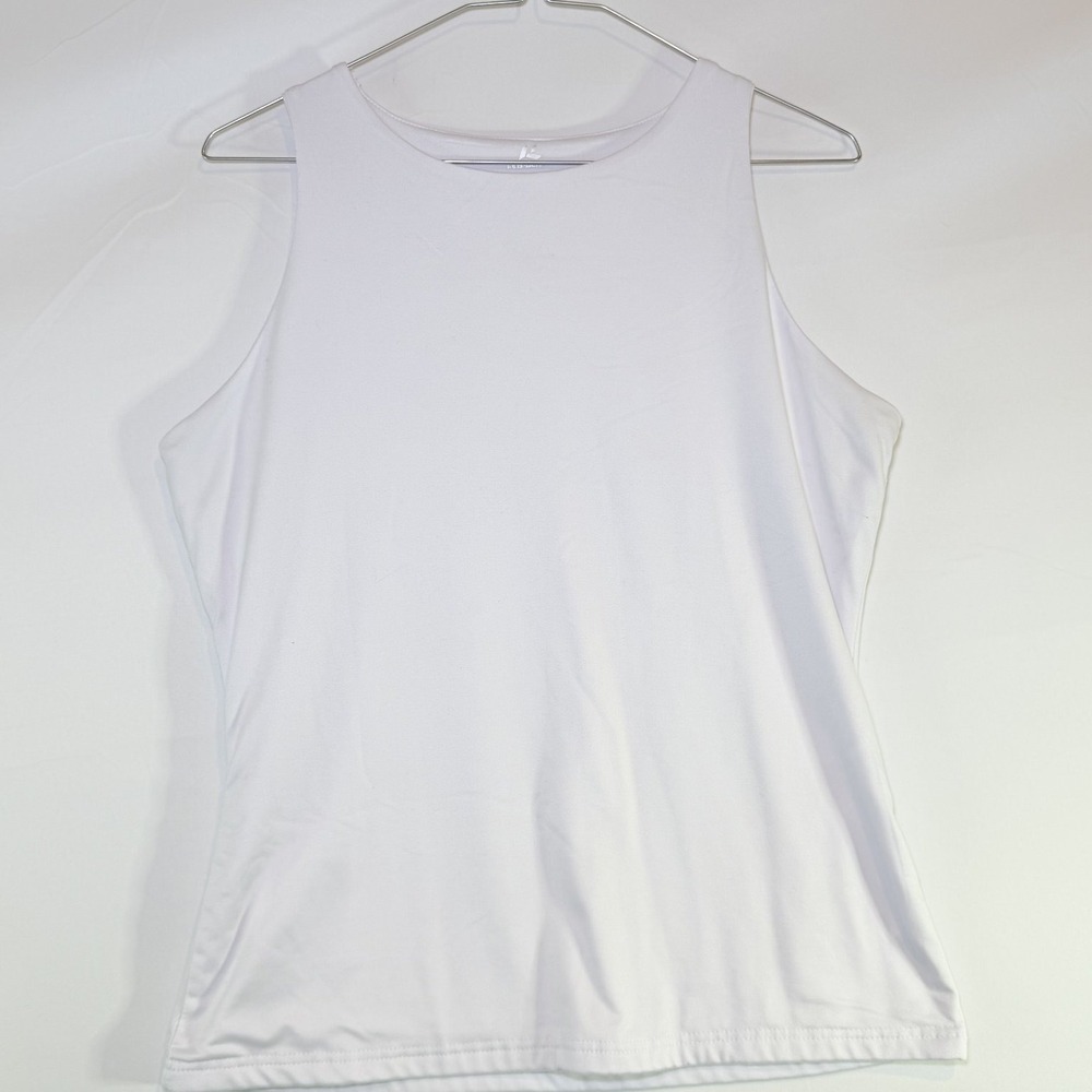 KEEPBEAUTY Women's White Tank Top Size L‎ Polyester Athletic